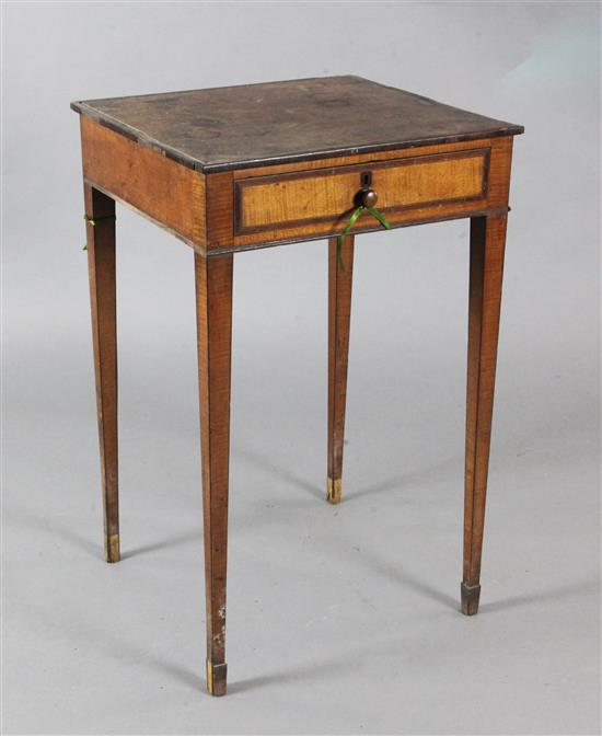 A George III harewood and kingwood occasional table 1ft 7in.